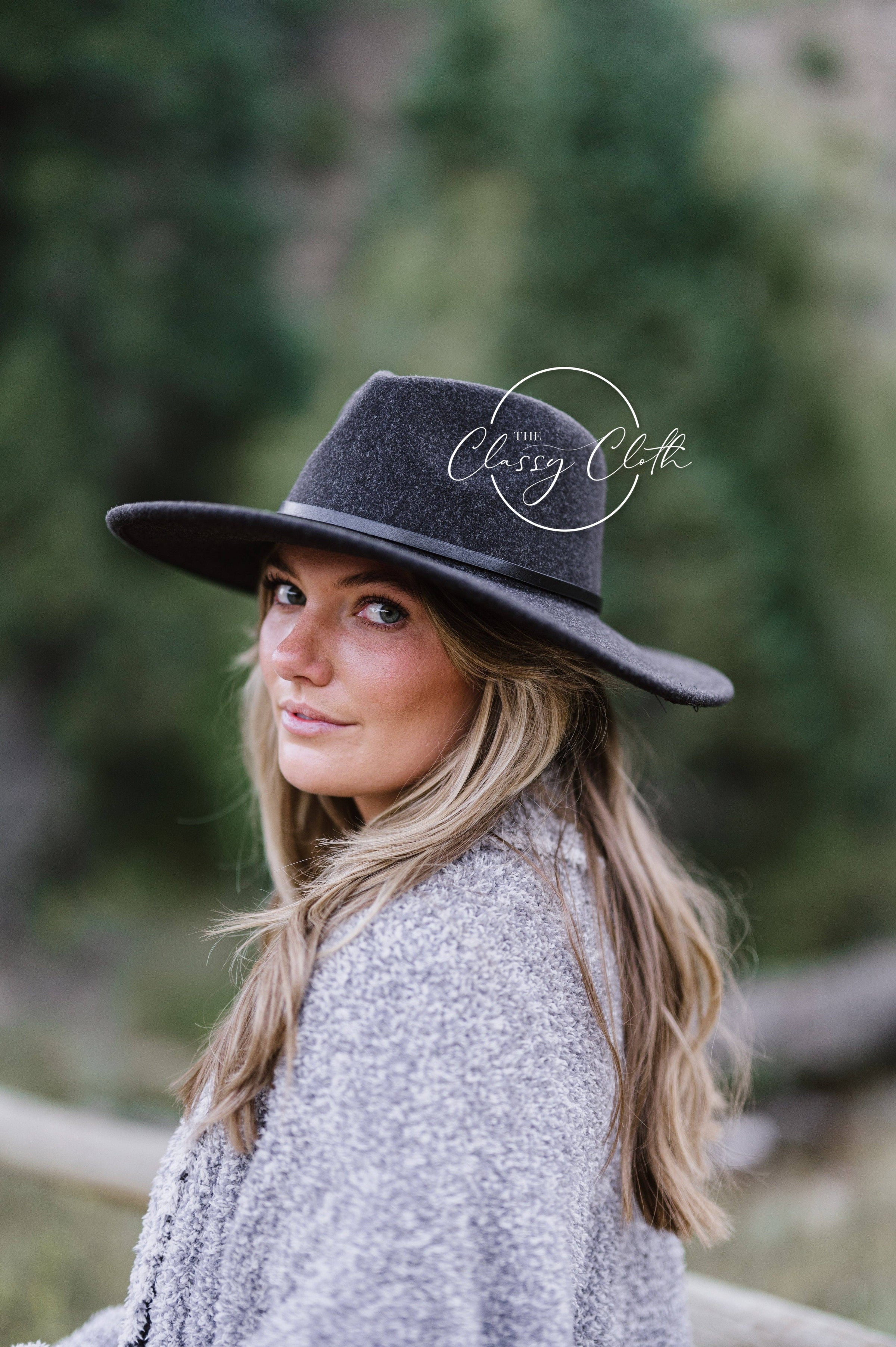 Wool blend Fedora hat wide brim Ivory Fedora Panama Upturn Wide Brim Cotton Blend Felt Hat  main image 2